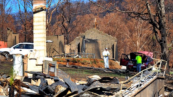 The aftermath of the Black Saturday fires in Marysville.