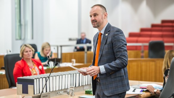 ACT Chief Minister Andrew Barr says despite a deficit forecast next year, his budget is still 'balanced'.