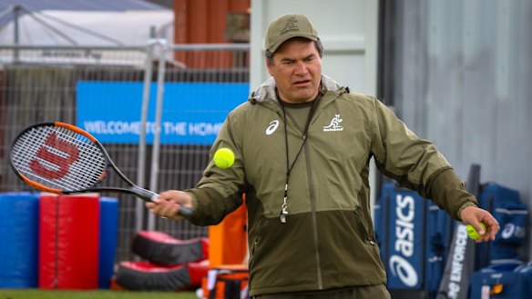 Wallabies coach Dave Rennie and a slightly unorthodox training method. 