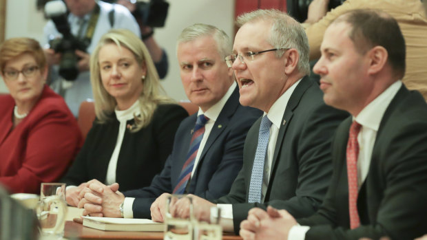  Prime Minister Scott Morrison during the first cabinet meeting for the Morrison government.
