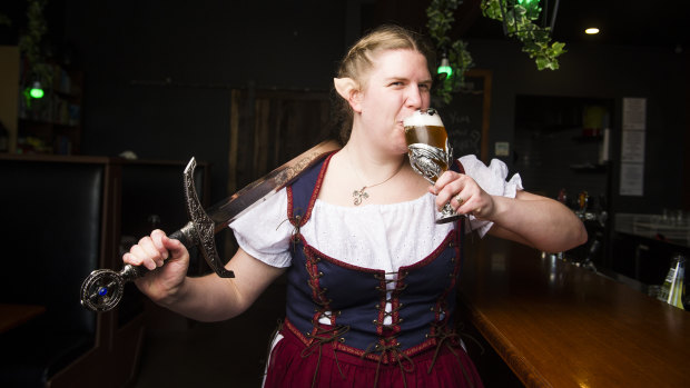 Owner Isobel Majewski of The Copper Dragon, a new medieval-themed bar and restaurant in Tuggeranong.