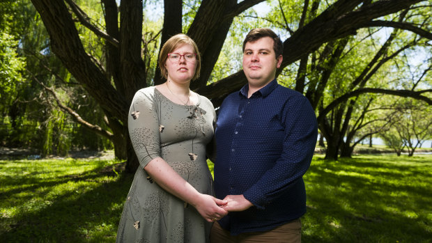 Hannah Coleman-Jennings 24, with her husband Connor Coleman-Jennings.