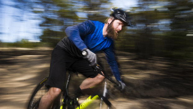 Mountain biker Josh Kentwell, who is calling on the ACT government to fund new and more challenging trails at Mt Stromlo.