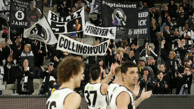 It’s been a tough season for the black and white faithful, but they were treated to a win over the reigning premiers at the MCG.