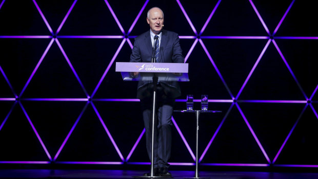Woodside chairman Richard Goyder at the ASFA super conference in Melbourne this month. 