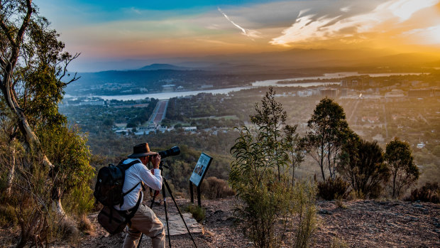 According to photography teacher Irene Lorbergs, Mount Ainslie is a perfect spot for taking sunset photos.