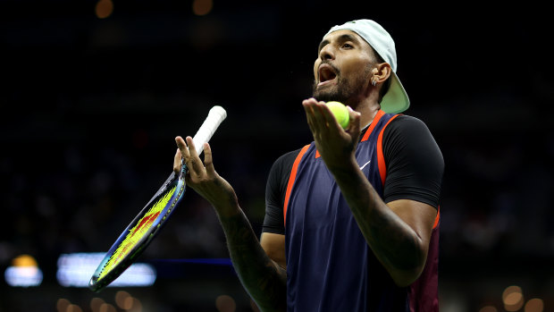 Nick Kyrgios in his quarter-final match.