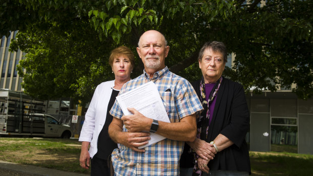 Bonython residents Elizabeth Stokker, Nev Sheather and Margaret Sinfield delivered a 1000-signature petition to the ACT Assembly to block future household drone delivery trials in the capital.