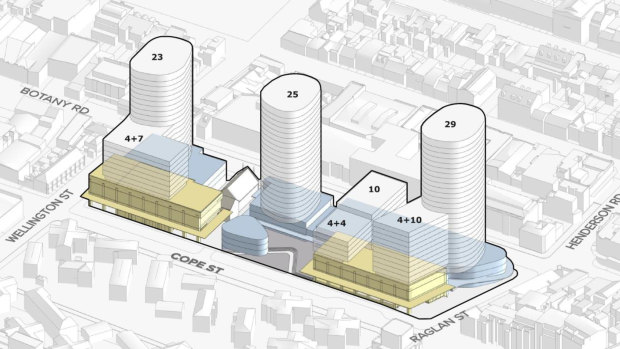 The residential towers will be clustered above the underground metro station. 