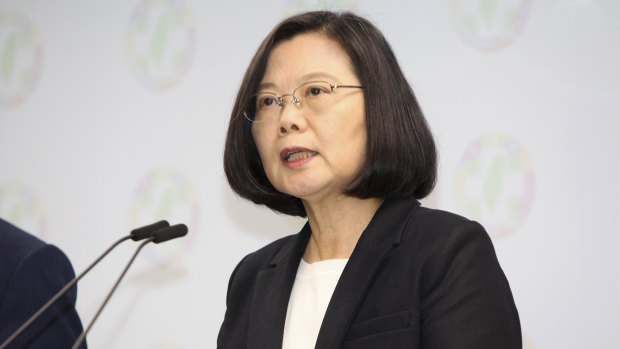 Taiwanese President Tsai Ing-wen, speaks after election results in Taipei, Taiwan on Saturday.