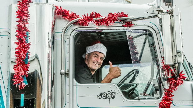 Tony Innaimo's trucks delivered the Christmas care packages to the country families.