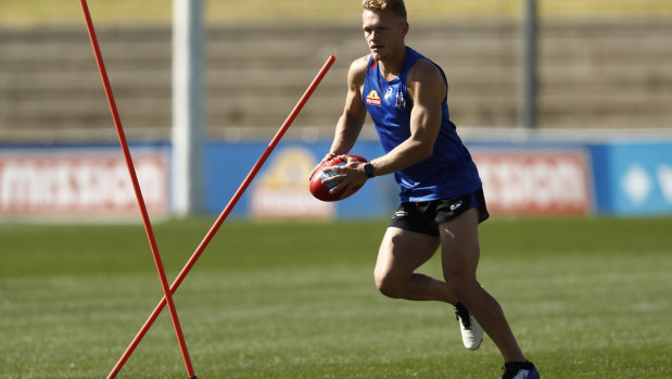 Adam Treloar at Western Bulldogs training earlier in the pre-season.