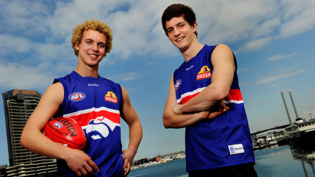 Wallis and Liberatore on their draft day in 2010. 