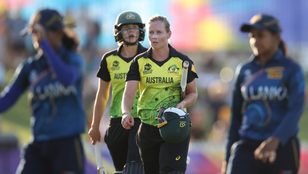 Meg Lanning and Ellyse Perry helped Australia narrowly avoid T20 World Cup elimination in Perth against Sri Lanka.