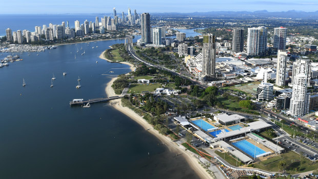 The Gold Coast Aquatic Centre at Southport on the Gold Coast.