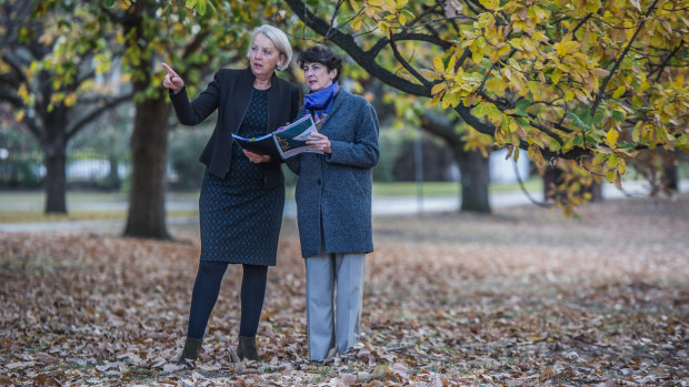 National Capital Authority chief Sally Barnes (left) and Ilse Wurst, director of development assessment and heritage.