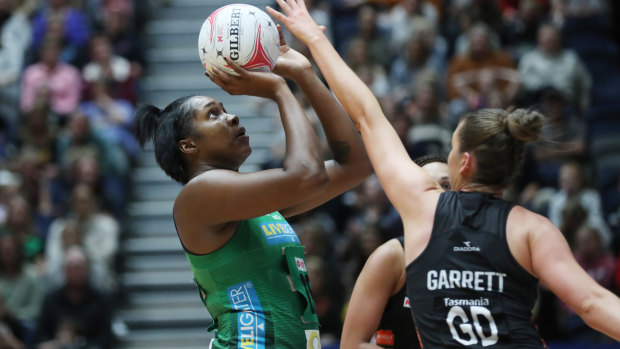Jhaniele Fowler scored 51 of her 52 shots at  goal for the Fever at Bendigo.
