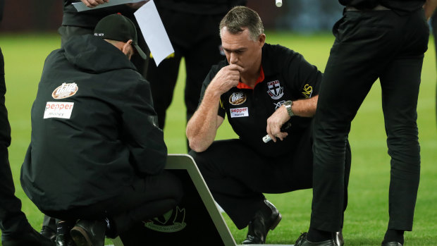 Down at heel: St Kilda coach Alan Richardson remains under sustained pressure to keep his job.