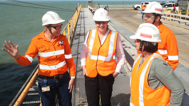 Annastacia Palaszczuk‏ at Hay Point terminal in Queensland on Wednesday.