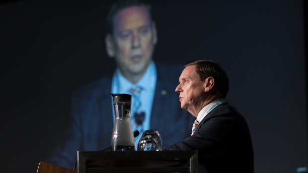 Professor Geoff Masters speaking at the Sydney Morning Herald Schools Summit on Thursday. 