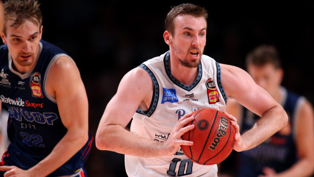 Melbourne's Mitch McCarron in action against the Adelaide 36ers.