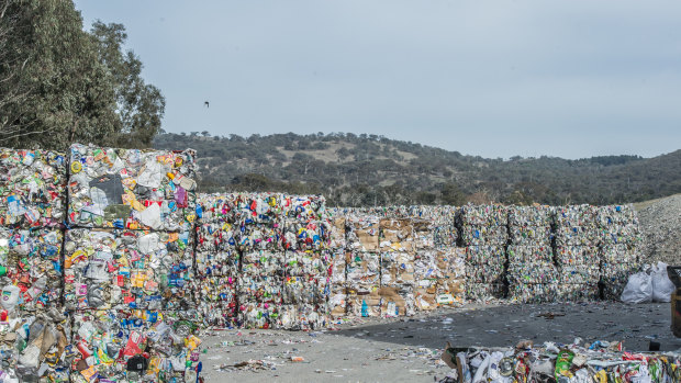 The Hume recycling centre swamped by the volume of materials dumped there.