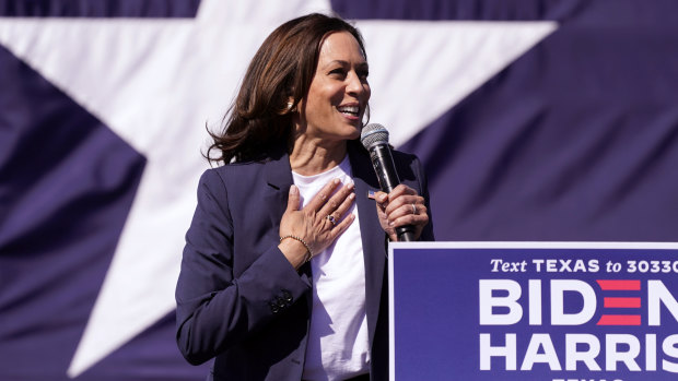 Democratic vice presidential-candidate Kamala Harris - the first Black woman to be nominated for the position.