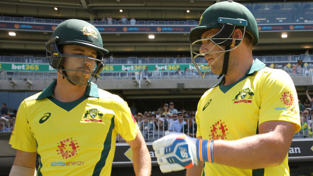 Eye opener: Fox Sports commentator Mark Howard mixed up Australian openers Travis Head and Aaron Finch on the opening ball of last Sunday’s clash.