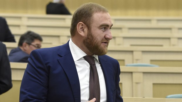 Russian Senator Rauf Arashukov is accused of organising two murders in his home state.