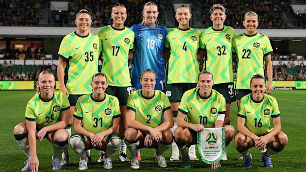 Amy Sayer, No.17, before the Matildas’ International Friends match with Panama on July 8.