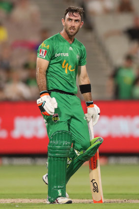 Stars captain Glenn Maxwell after being dismissed for 16 during the loss to the Sixers on Friday night.