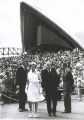 Queen Elizabeth opening Sydney Opera House, October 20, 1973.  
