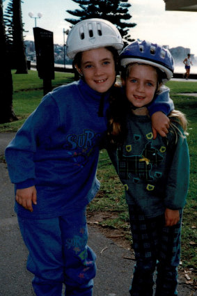 Chloe and Carlie at Manly in 1998.