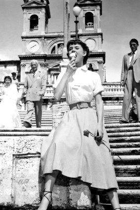Audrey Hepburn in <i>Roman Holiday</i>.