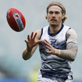 Key injury: Geelong star Tom Stewart.