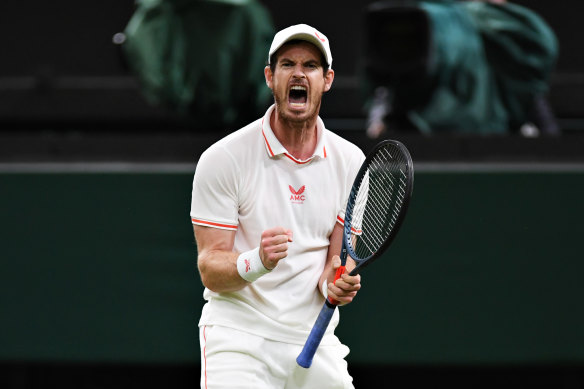 An elated Andy Murray, who next faces Denis Shapovalov of Canada.