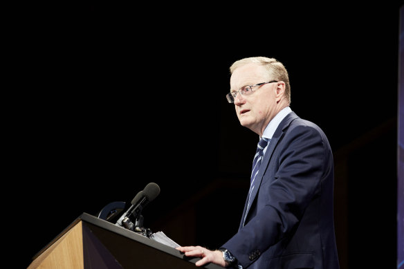RBA governor Philip Lowe at the National Press Club on Wednesday.