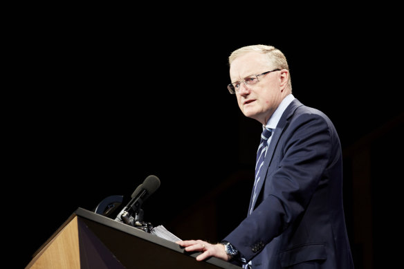 RBA governor Philip Lowe at the National Press Club yesterday. He says rental market pressures could drive inflation figures.