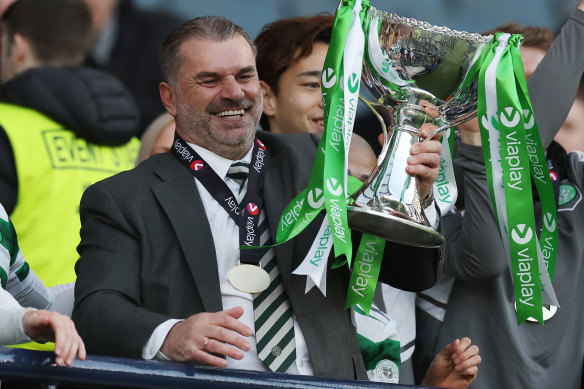 Ange Postecoglou is on the cusp of a domestic treble with Celtic.