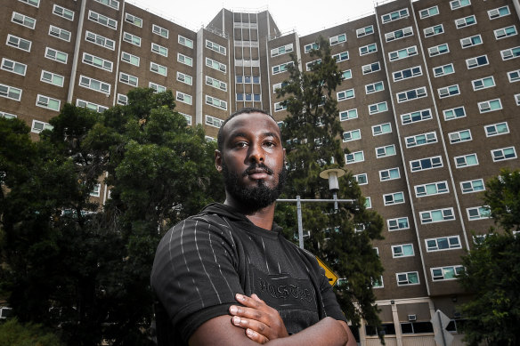 Khalid Farah was locked down in the tower at 33 Alfred Street.