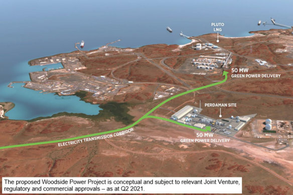 Scant details of Woodside’s proposal for large-scale solar were released the day after the climate protests were advertised. 