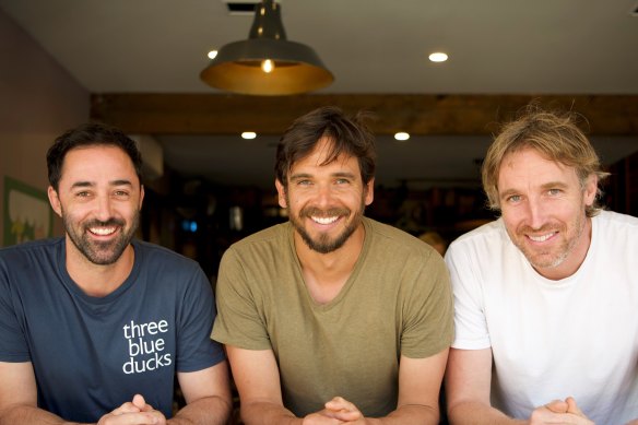 Andy Allen (left) with chefs Mark LaBrooy and Darren Robertson. 