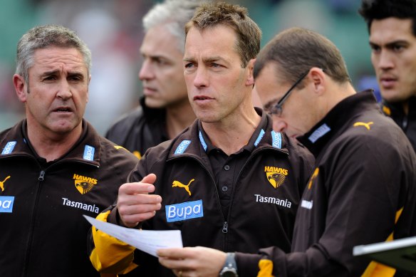 Alastair Clarkson with Chris Fagan (left) in 2011.