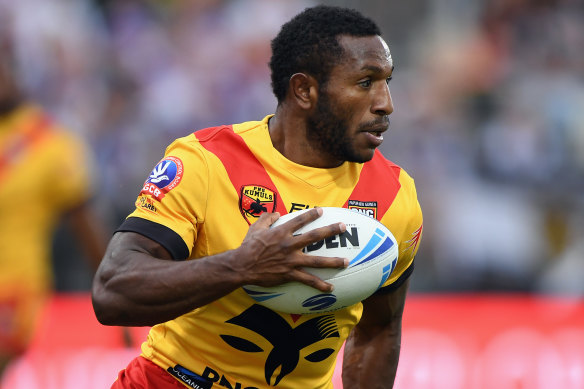 Edwin Ipape in action for Papua New Guinea.