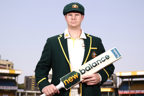 Steve Smith pictured prior to a training session in Indore on Tuesday.