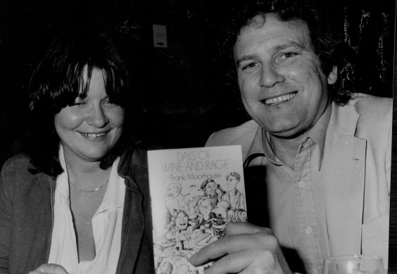Wendy Bacon and Frank Moorhouse with his book that mentions her, <i>Days of Wine and Rage</i>.