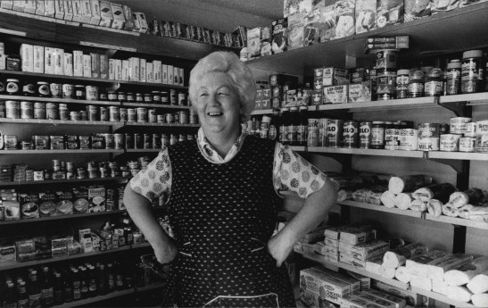 Mrs Sylvia Barker in her Kogarah shop . . . people like to come in and have a chat. 