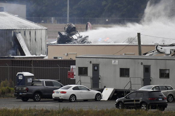 The airport is closed after the World War II-era bomber crashed.
