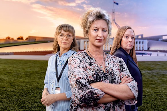 Justine Clarke, Kate Box and Mandy McElhinney in Shakedown.