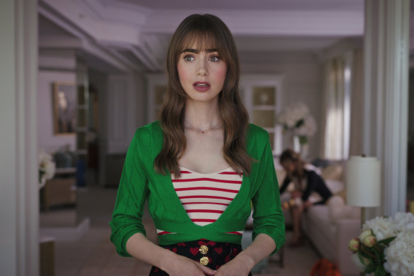 Lily Collins as Emily in season 3 of Emily in Paris.